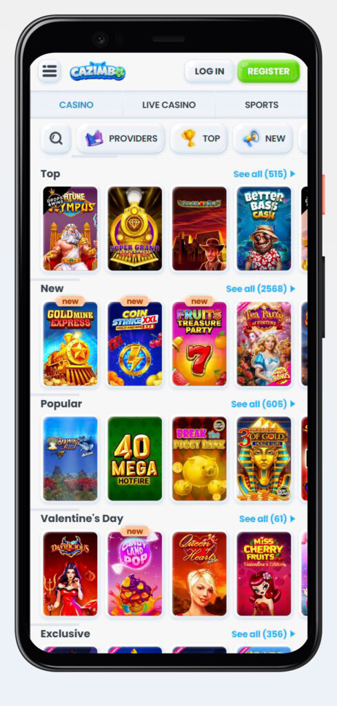 games at mobile app cazimbo casino